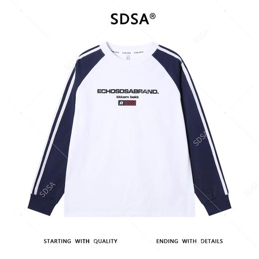 T4727SDSA男士秋冬新款痞帅男装美式撞色字母印花圆领长袖T恤时尚百搭 商品图1