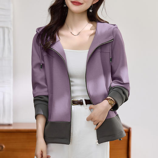 雀说高端连帽外套女新款爆款女士时尚洋气减龄宽松上衣AL530045 商品图2