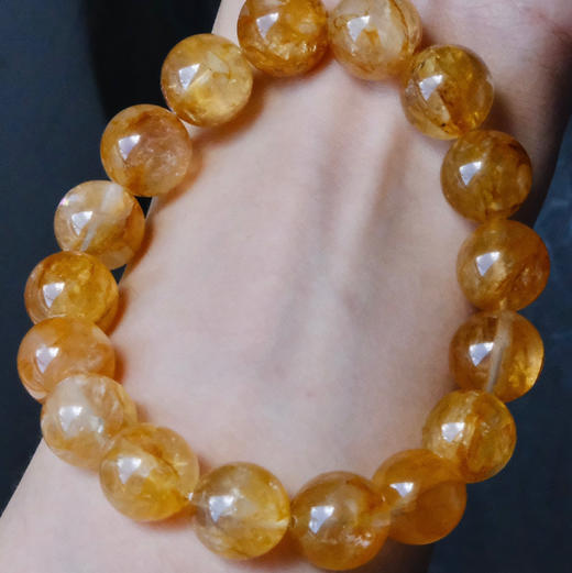 黄水晶手串黄胶花10mm 商品图0