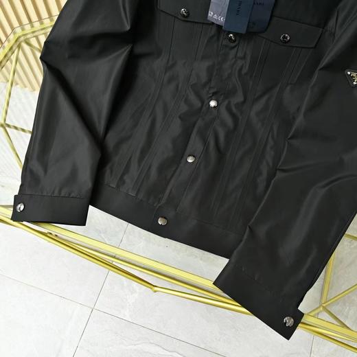 普家2025春秋季男士新款翻领轻奢休闲夹克外套  金属三角经典小标。哈林顿老干部商务外套 商品图5