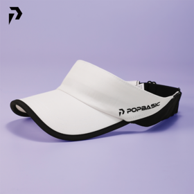 POPBASIC黑白拼色轻盈透气空顶帽运动跑步防晒遮阳帽子