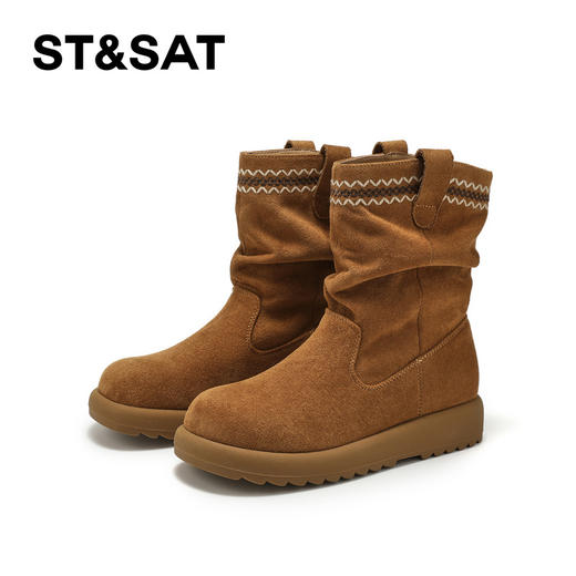 星期六慵懒风复古堆堆靴SSD4116E37 商品图9