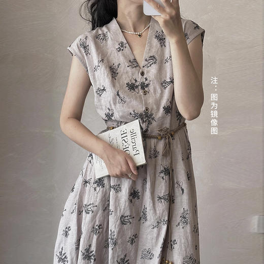 裁缝学苑AH62法式V领苎麻连衣裙纸样女装连肩短袖裙子样板图纸 商品图2