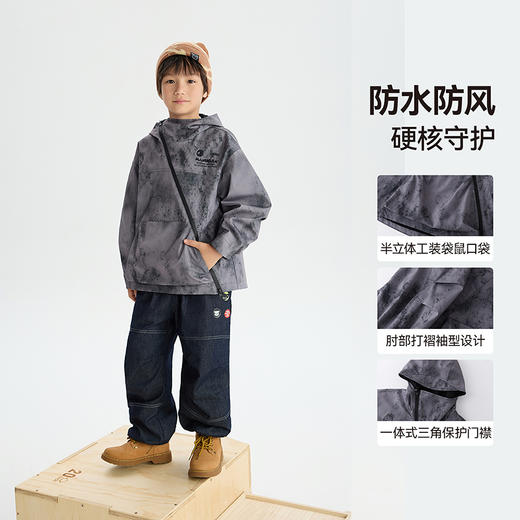 漫画家【晕染风衣】徒步骑行攀岩防水软防护加绒冲锋晕染软壳外套 商品图2