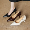 【预售5天】职场女王范植鞣软羊皮工作鞋秋细跟高跟尖头真皮浅口单鞋MLJ&C165 商品缩略图0