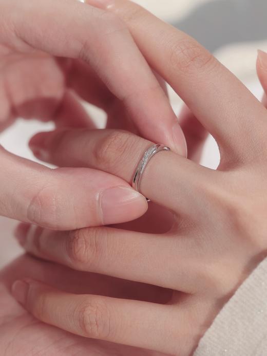 卡蒂罗/KADER 【999足银】 星河流转情侣对戒 简约磨砂设计原创开口素圈一对时尚百搭 商品图5