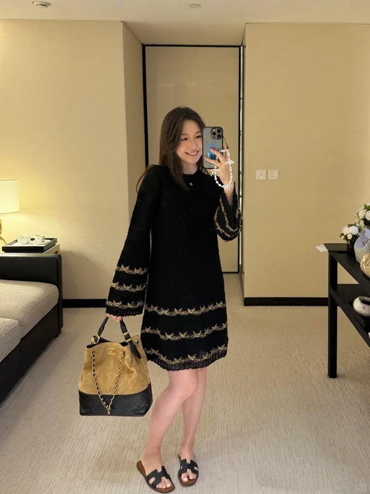 香奈儿25早秋长袖连衣裙 订织订染美利奴进口面料（TM） 商品图0