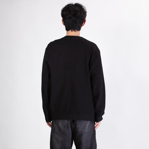 DRONKOO 2025 V领三粒小扣右下摆贴皮标毛织中厚开衫 商品图4