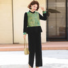 FW 2570时尚妈妈金丝绒套装洋气国风马甲裤子三件套 商品缩略图3