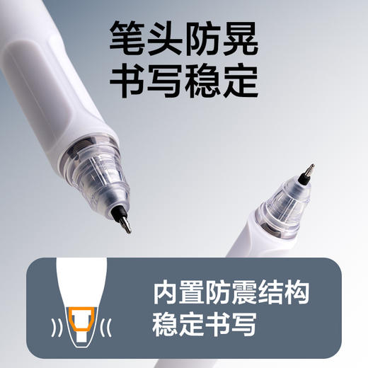 【按动静音！大容量直液笔】得力按动直液笔学生刷题笔文具黑笔静音速干签字笔办公用水笔。rb 商品图2