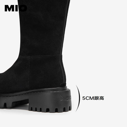 MIO米奥弹力靴圆头高跟扣带瘦瘦靴时装靴高筒女靴M255852199 商品图4