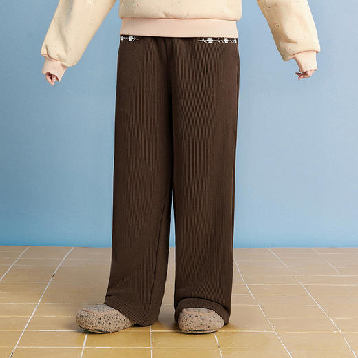 笛莎Deesha 童装女童裤子2025冬新款女童绣花大口袋休闲锥形裤 商品图1