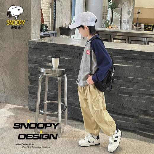 【清仓捡漏】【130-160】【史努比】男童春秋款美式街头风长袖T恤 商品图8