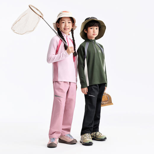 【加绒🔥】男女童全腰梭织夹裤冬季新款安奈儿童装EM546615 商品图3