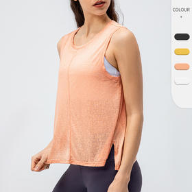 跃牌【欲动春风】系列 瑜伽运动罩衫女轻薄透气运动背心上衣宽松休闲跑步运动健身背心22135