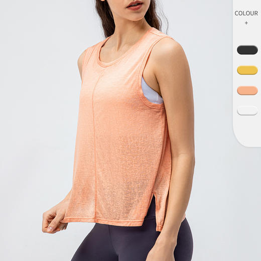 跃牌【欲动春风】系列 瑜伽运动罩衫女轻薄透气运动背心上衣宽松休闲跑步运动健身背心22135 商品图0