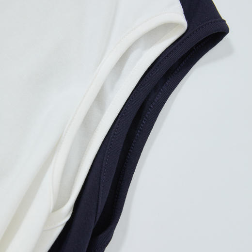 西遇一字肩上衣女夏季新款法式设计感系带收腰荡领短袖t恤Y0051062 商品图5