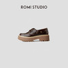 ROMI STUDIO"复古英伦"头层小牛皮蜡感擦色厚底皮鞋 RWCAP34877 商品缩略图0