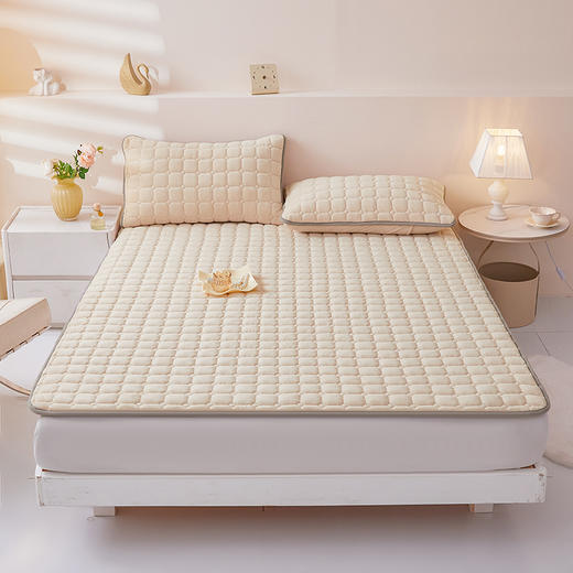 自然醒高克重宝宝绒抗菌纯色床褥床护垫LN 商品图9