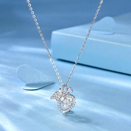 卡蒂罗KADER 闪闪福袋项链 转运钱袋 本命年新中式福禄好运上岸锦鲤气质轻奢精致锁骨链 #好运 925银 项链 女款 银色 礼盒 商品图2