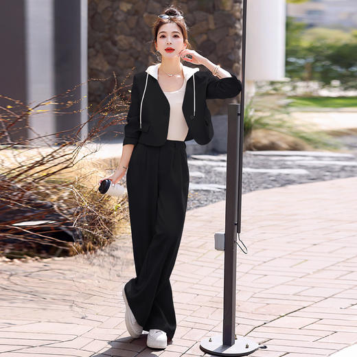 休闲西装套装气质御姐，高级感新款时尚阔腿裤两件套 HR-YF9595 商品图3