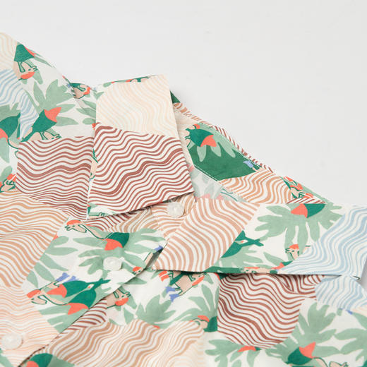 谜底花色连衣裙短袖2025秋季新款复古文艺花苞袖长裙子257ML7860 商品图3