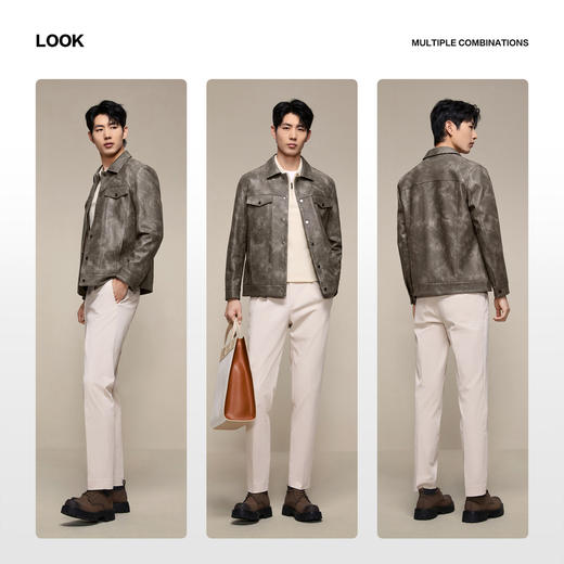 【绵羊皮/工装】柒牌真皮皮衣秋冬新款中青年时尚商务休闲外套129J70430 商品图1