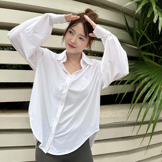 壁虎瑜伽【2508SY413】薄款高弹防晒衬衫【5天发货】 商品图2