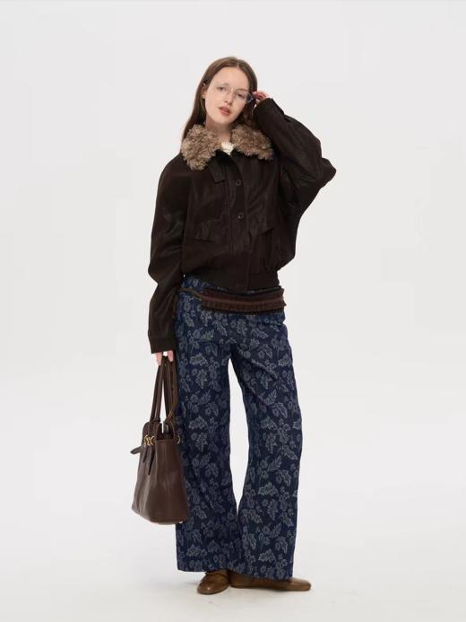 local tag/lt25awk07ab/提花牛仔裤 宽松百搭直筒色织长裤 商品图2