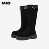 MIO米奥弹力靴圆头高跟扣带瘦瘦靴时装靴高筒女靴M255852199 商品缩略图2