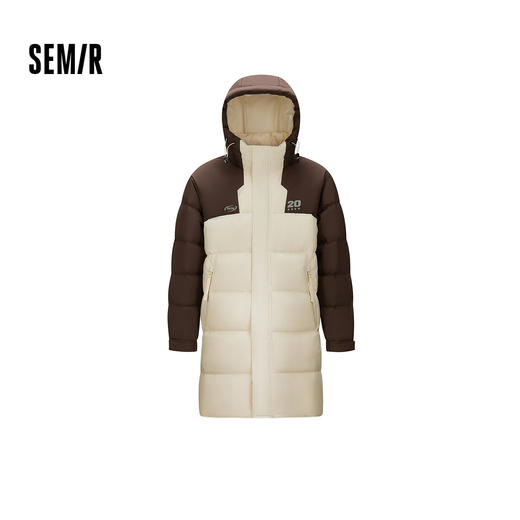 森马羽绒服男冬装80绒子中长款连帽外套宽松运动风拼色上衣时尚潮 商品图0