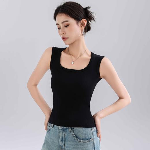 雀说纯棉吊带背心女内衣内搭宽肩工字打底上衣修身纯色无袖T恤AL 商品图2
