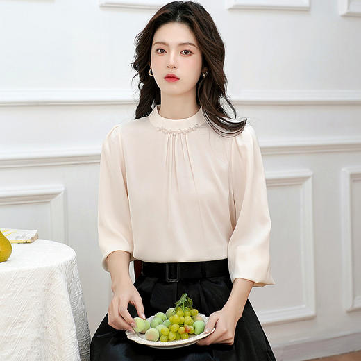 AHM hxe1501法式纯色衬衫气质上衣 商品图2