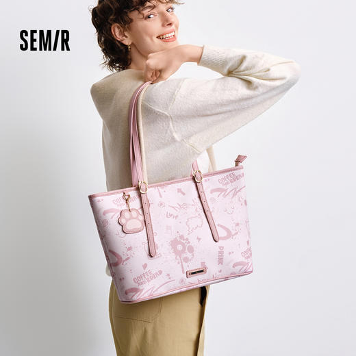 森马包包女托特包艺术感涂鸦印花手提包2025新款单肩包大容量小众 商品图1