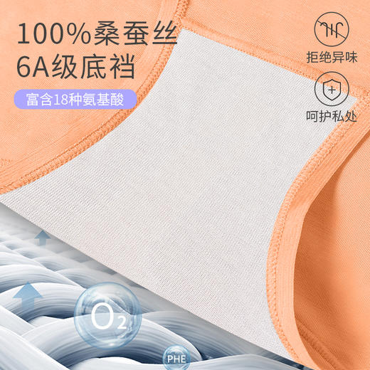 【初秋福利，二姨专属】樱姿娜100%桑蚕丝底裆内裤，温柔蕾丝款+莫代尔款，6条礼盒装 商品图9