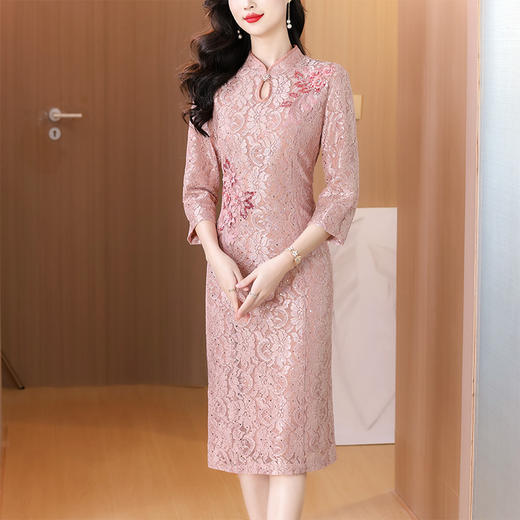 AHM xxnz6618礼服裙优雅粉色连衣裙 商品图2