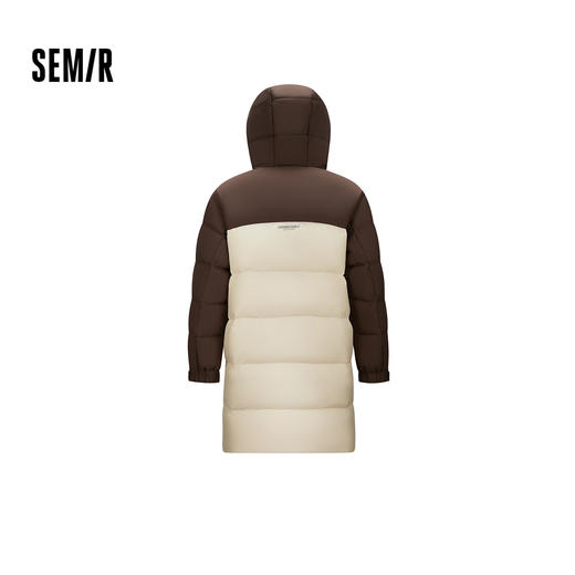 森马羽绒服男冬装80绒子中长款连帽外套宽松运动风拼色上衣时尚潮 商品图1