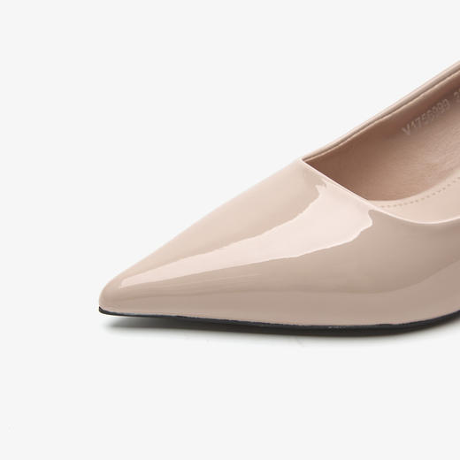 西遇尖头高跟鞋女新款秋季法式配裙子一脚蹬裸色浅口细跟单鞋V1756999/V1757000 商品图5