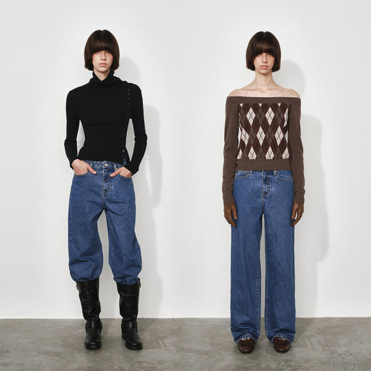 NUTH复古蓝水洗宽松阔腿直筒牛仔裤女（发货时间同步天猫） 商品图2