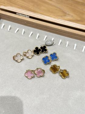 XK113-梵克雅宝 四叶草造型装饰  蓝玛瑙 耳环 女款 （XK）