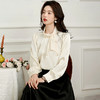 AHM hxe1514法式温柔领口蝴蝶结衬衫复古垂感通勤上衣 商品缩略图1