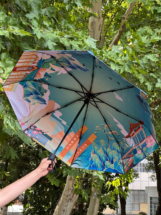华科大双面晴雨喻荷伞 商品图1