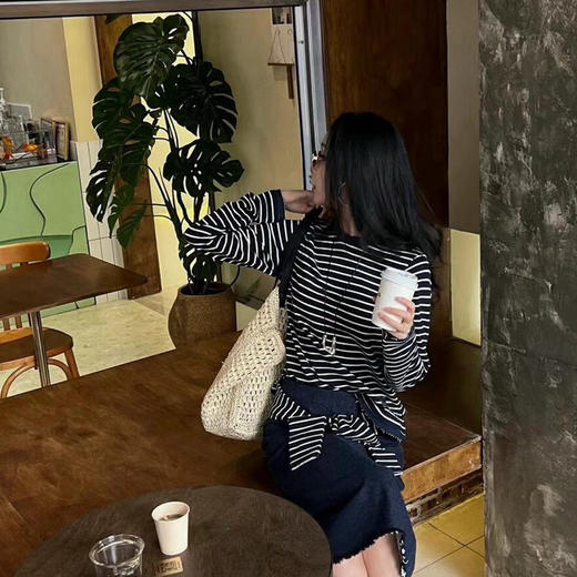 Celine同款条纹假两件卫衣09011 商品图10