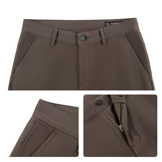 【含羊毛/莫代尔】柒牌男装2025秋冬休闲斜纹肌理梭织中青年长裤129H73250 商品图3