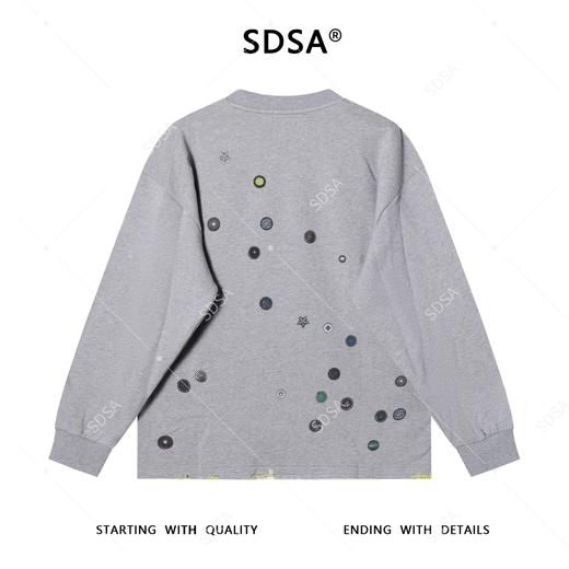 SDSA男士秋冬新款痞帅男装潮牌纽扣印花圆领卫极简风时尚套头上衣 商品图4