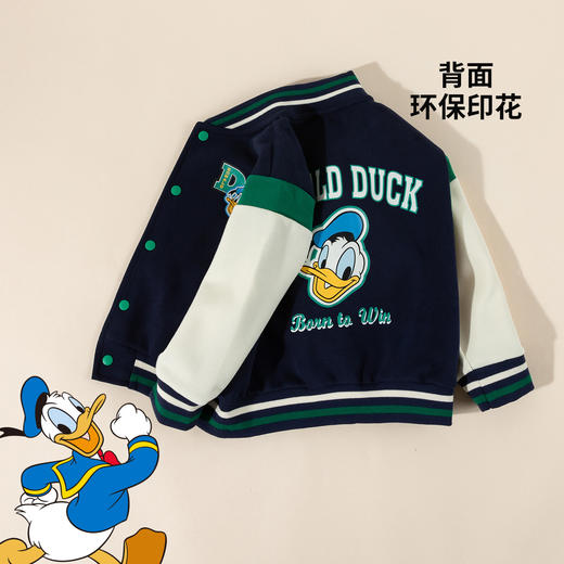 迪士尼童装男童酷帅休闲棒球服春秋季新款儿童米奇唐老鸭印花外套ZD3ES063 商品图4