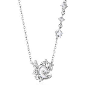 卡蒂罗/KADER 星芒独角兽项链 萌趣灵动精致浪漫梦幻轻奢简约设计锁骨链 璀璨吸睛氛围感百搭