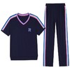 百媚生 纯棉短袖运动服套装女士v领两件套2525 商品缩略图4