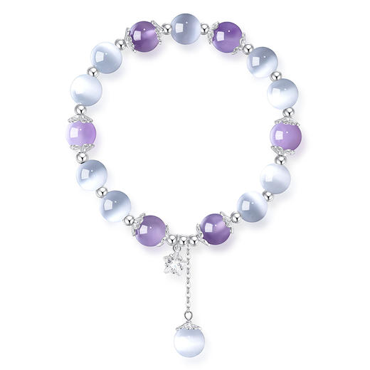 卡蒂罗KADER 新中式小众设计轻奢简约优雅百搭发财旺事业紫定行#好运满满 甜美流苏高级感 紫水晶 手串 女款 商品图0