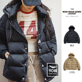 马登白鸭绒羽绒服90绒品牌连帽外套冬季加厚宽松面包服棉服女